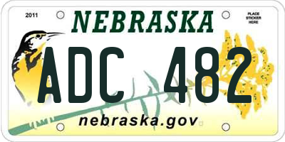 NE license plate ADC482