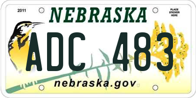 NE license plate ADC483