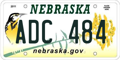 NE license plate ADC484