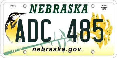 NE license plate ADC485