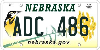 NE license plate ADC486