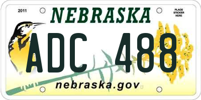 NE license plate ADC488