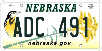 NE license plate ADC491