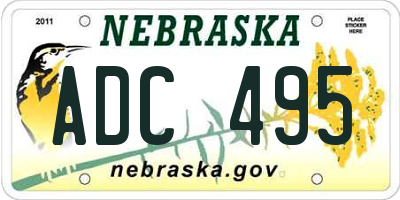 NE license plate ADC495