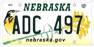 NE license plate ADC497