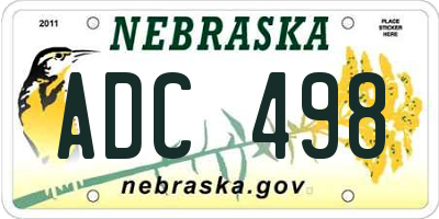 NE license plate ADC498