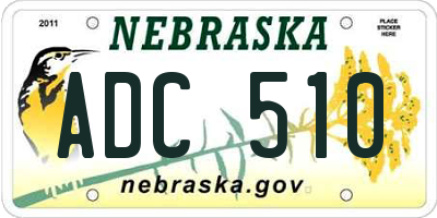 NE license plate ADC510