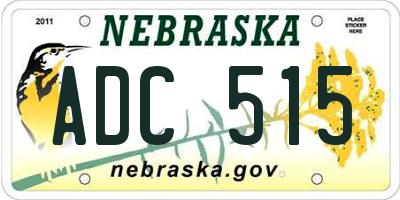 NE license plate ADC515