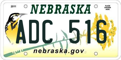 NE license plate ADC516