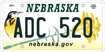 NE license plate ADC520