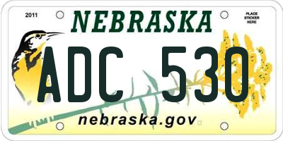 NE license plate ADC530