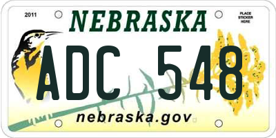 NE license plate ADC548