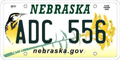 NE license plate ADC556