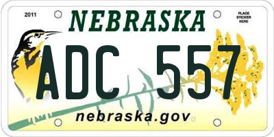 NE license plate ADC557