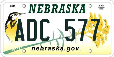 NE license plate ADC577