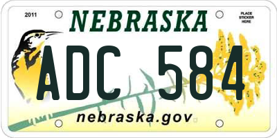 NE license plate ADC584