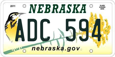 NE license plate ADC594