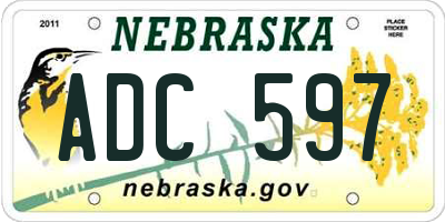 NE license plate ADC597