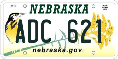 NE license plate ADC621