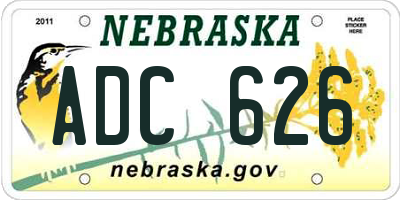 NE license plate ADC626