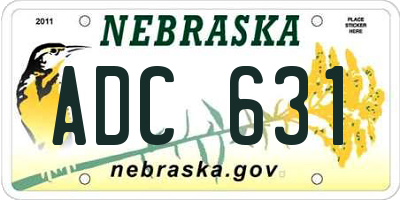 NE license plate ADC631