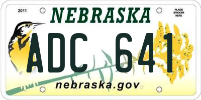 NE license plate ADC641