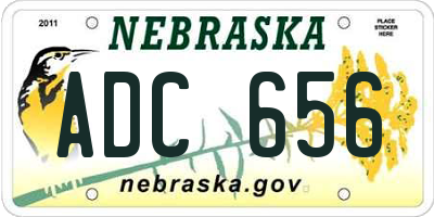 NE license plate ADC656