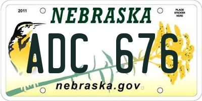 NE license plate ADC676