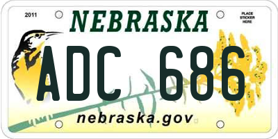 NE license plate ADC686