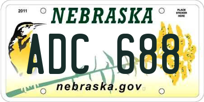 NE license plate ADC688