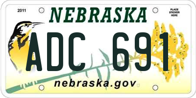 NE license plate ADC691