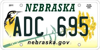 NE license plate ADC695