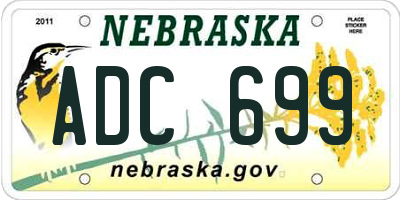 NE license plate ADC699