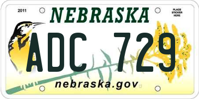 NE license plate ADC729