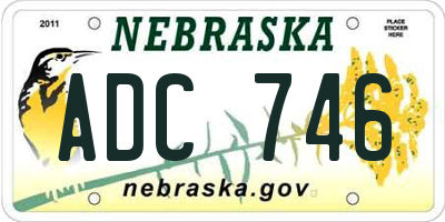 NE license plate ADC746