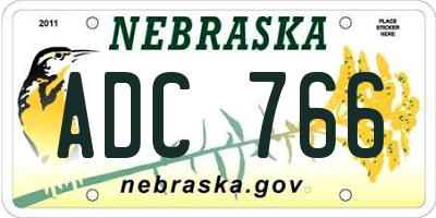 NE license plate ADC766