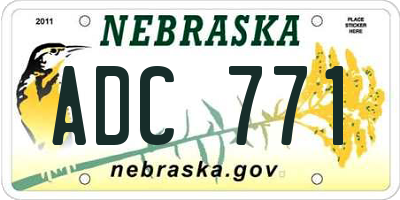 NE license plate ADC771