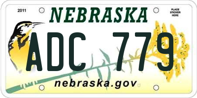 NE license plate ADC779