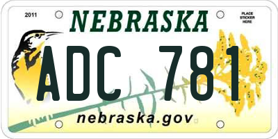 NE license plate ADC781