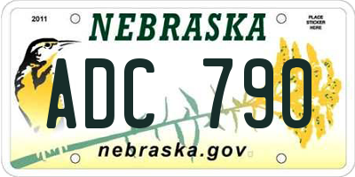 NE license plate ADC790