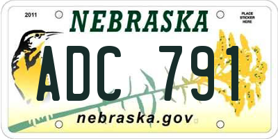 NE license plate ADC791