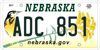 NE license plate ADC851