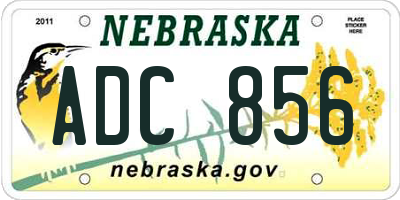 NE license plate ADC856