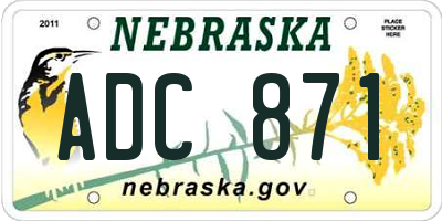 NE license plate ADC871