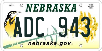 NE license plate ADC943