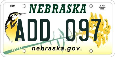 NE license plate ADD097
