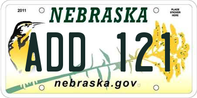 NE license plate ADD121
