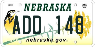 NE license plate ADD148