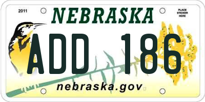 NE license plate ADD186