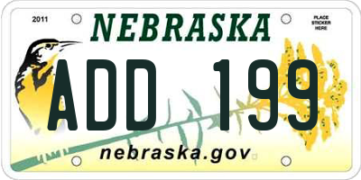 NE license plate ADD199